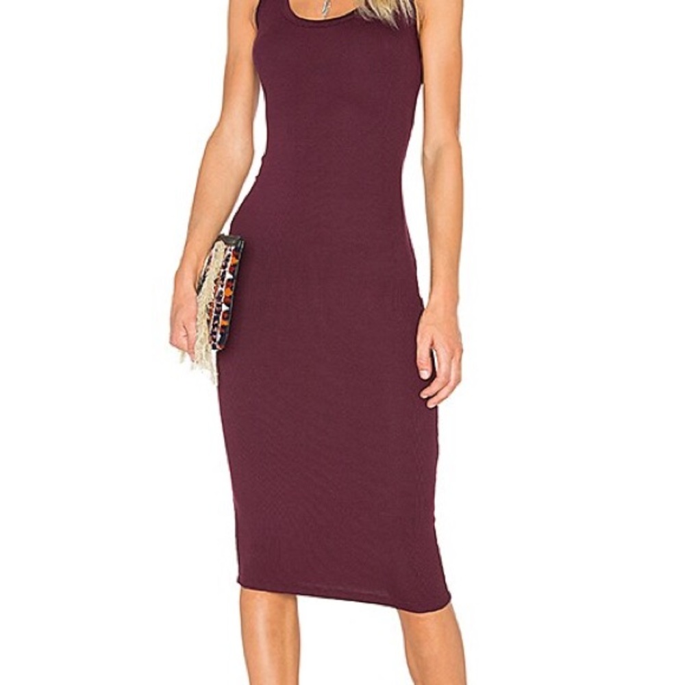 Elegant Ribbed Midi Racerback Sleeveless Tank Dress Size L